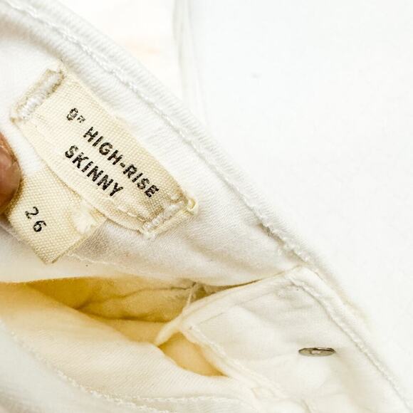 Madewell 9" High-Rise Skinny Denim Jeans White Pants Size 26 - Picture 6 of 8